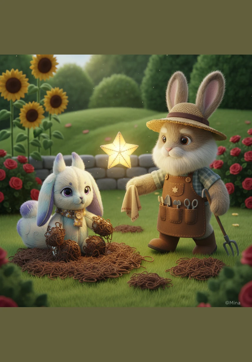 Next, Mina decided the earth was simply too thirsty to wake up, so she lugged her heavy watering can across the yard. She poured water until the soil became a thick, sticky mud, then stood tall to lecture the stubborn clouds. Her voice grew hoarse as she commanded the sun to shine brighter, but the sky remained gray and indifferent to her demands.