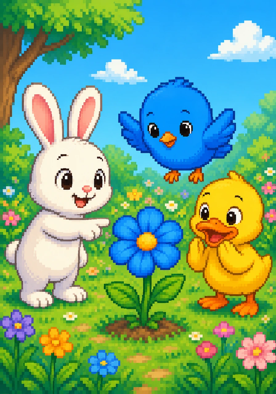 [Review] Flower (گل). Blue (آبی). This is a blue flower. Say flower! Say blue!