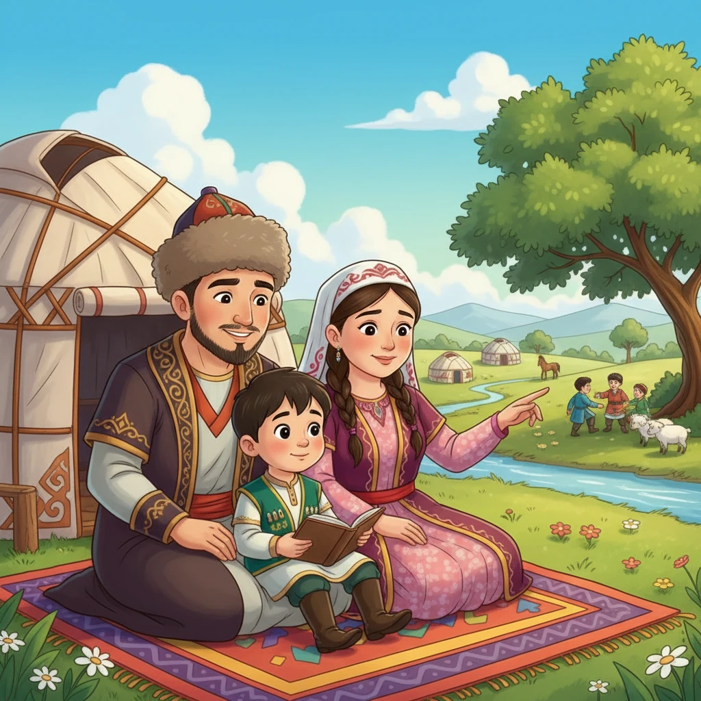 Абай ауылында, жаздың жылы күнінде туып, әкесі Құнанбай мен анасы Ұлжанның махаббатына бөленіп өсті. Кішкентай Абай айналасындағы табиғат пен адамдардың әлеміне қызығушылықпен қарады. Ол әрдайым жаңалыққа ұмтылып, білімге құштар болды.