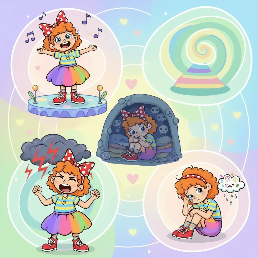 Sofia aprendeu a reconhecer cada emoção em seu corpo. Ela percebeu que a felicidade a fazia querer cantar, a raiva a fazia querer gritar, o medo a fazia querer se esconder, e a tristeza a fazia querer chorar.