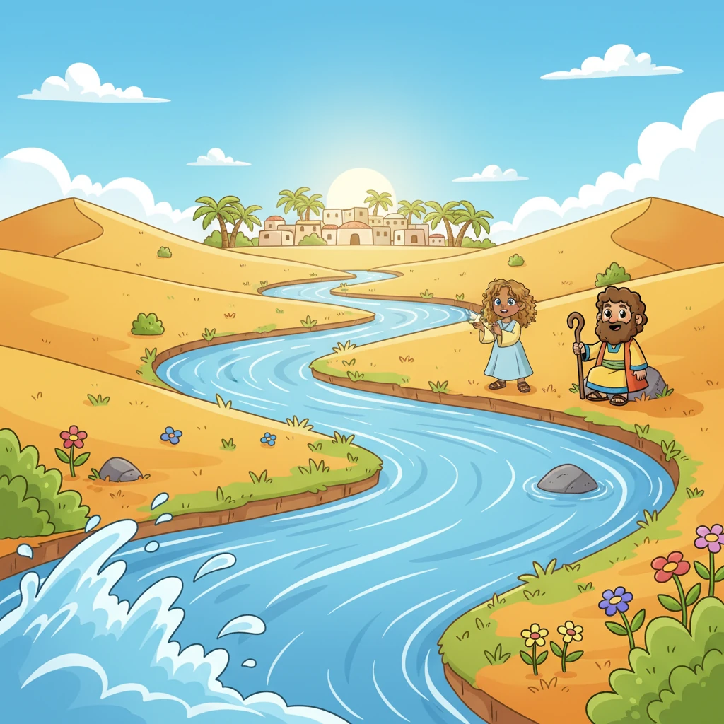 The trickle grew into a joyful stream, then a gushing river, splashing and singing as it flowed through the rejuvenated dunes. It carved a vibrant path, bringing life and color all the way back to Elara's thirsty village.