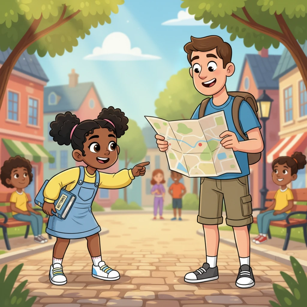 One sunny afternoon, Maya saw a friendly tourist looking confused at a map. Taking a deep breath, she walked over and, with a bright smile and clear English, helped them find their way. The tourist beamed, and Maya felt a warmth of pride swell in her chest.