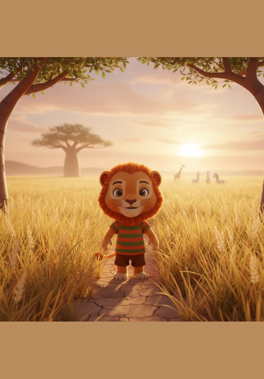 Thula stepped out into the golden light of the vast savanna, his paws padding softly on the dry grass. He sniffed the air, searching for any sign of a meal in the wide, open plains. Every rustle in the grass made his ears perk up with hope.