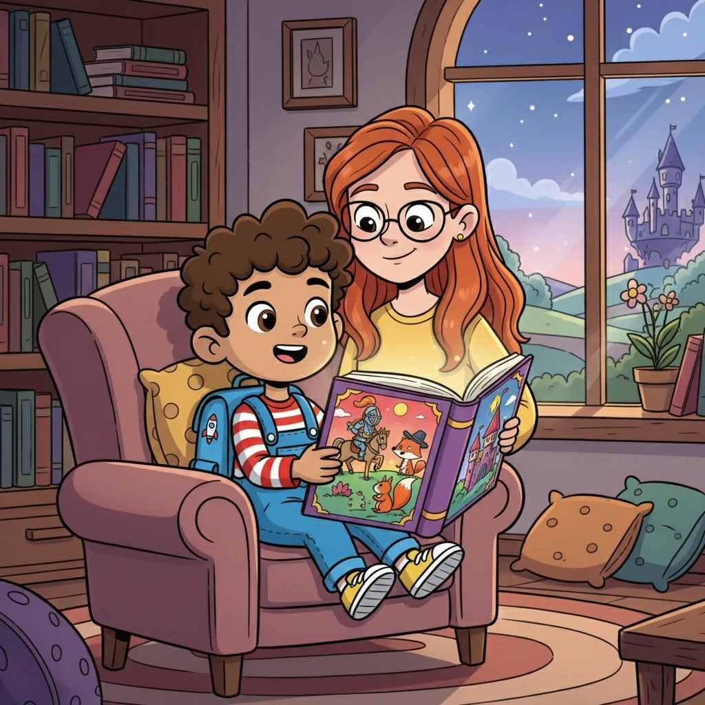 Miss Lily showed Leo a colorful book filled with fascinating stories. They read about brave knights, talking animals, and faraway lands, igniting a spark of curiosity within him. He started to forget his sadness, captivated by the magical tales.