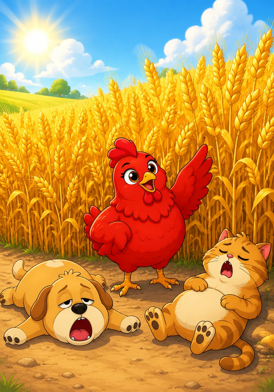 As the bright summer sun shone down, the wheat grew tall and strong, eventually turning a magnificent shade of shimmering gold. Ruby stood before the towering stalks and realized it was finally time for the harvest.