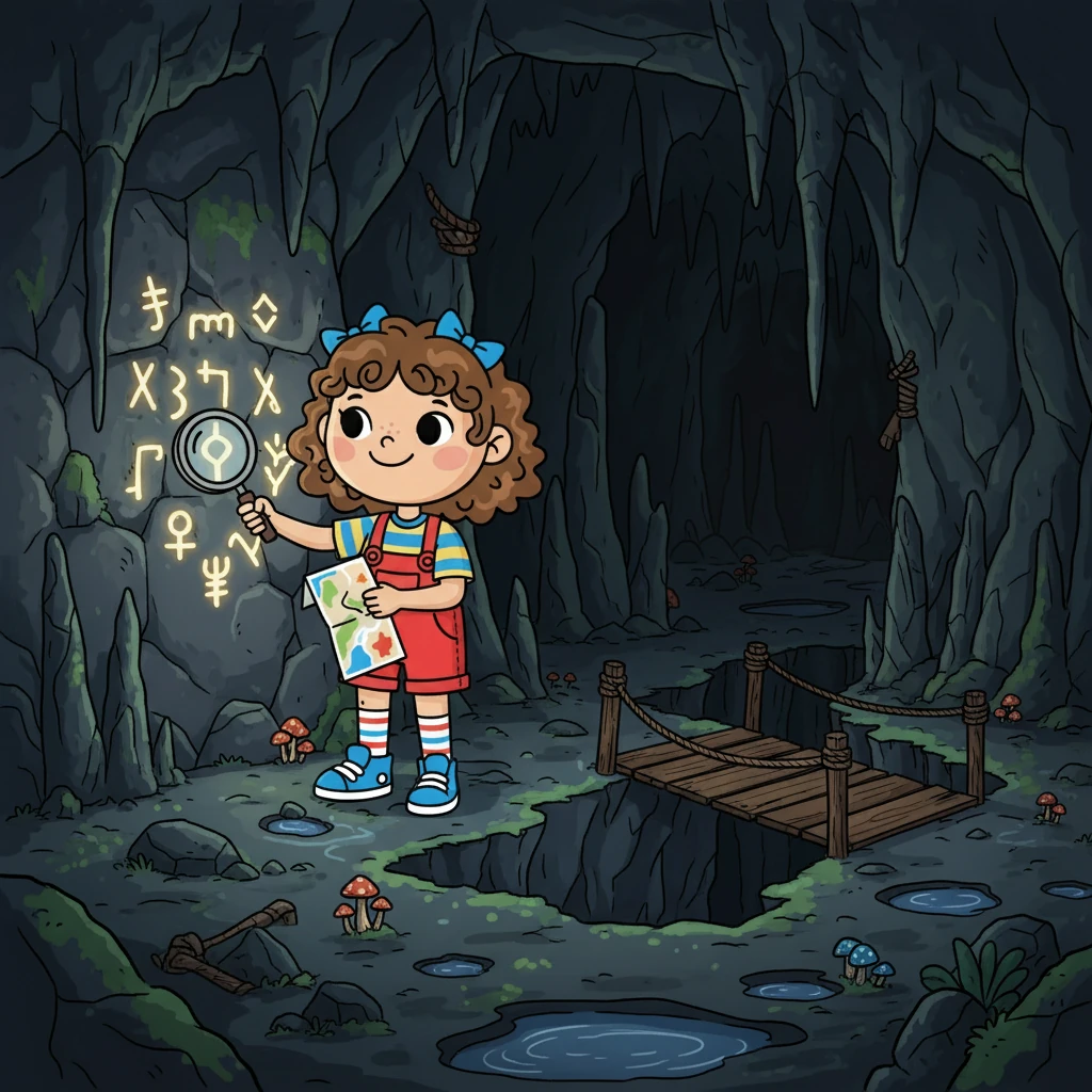 A trilha levava a um rio sinuoso e depois a uma caverna escura e úmida. Dentro da caverna, Sofia e Mariana precisaram usar toda a sua inteligência para decifrar enigmas e evitar armadilhas. A cada passo, a emoção aumentava.