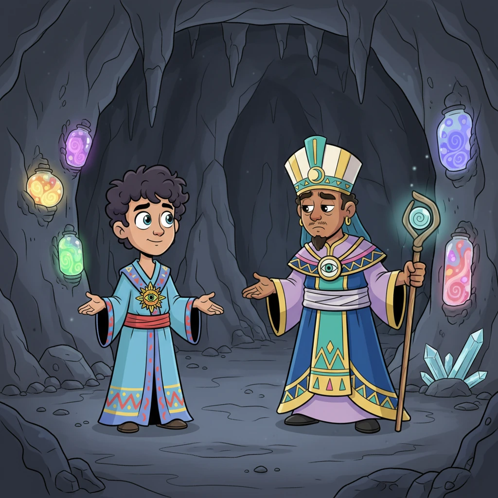 Gloom, caught red-handed, confessed to Morris that he had been collecting the village’s joy and colors to brighten his own dull, lonely cave. Morris, instead of scolding, kindly suggested that sharing joy made it even brighter for everyone. He explained how much the village missed its vibrant hues.