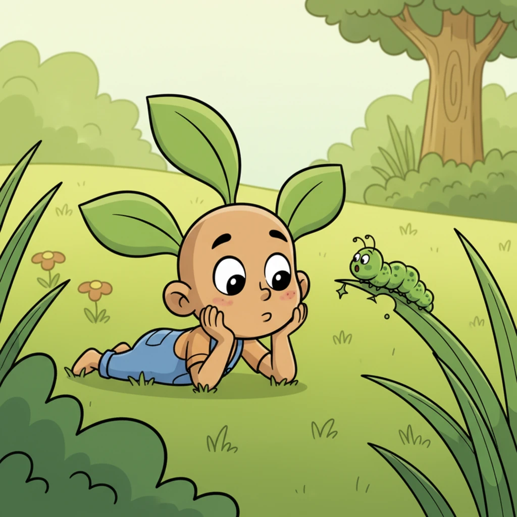 Pip watched a plump green caterpillar inching its way along a nearby blade of grass, munching happily. It moved with such slow determination, transforming gradually, and Pip began to think about journeys and changes.