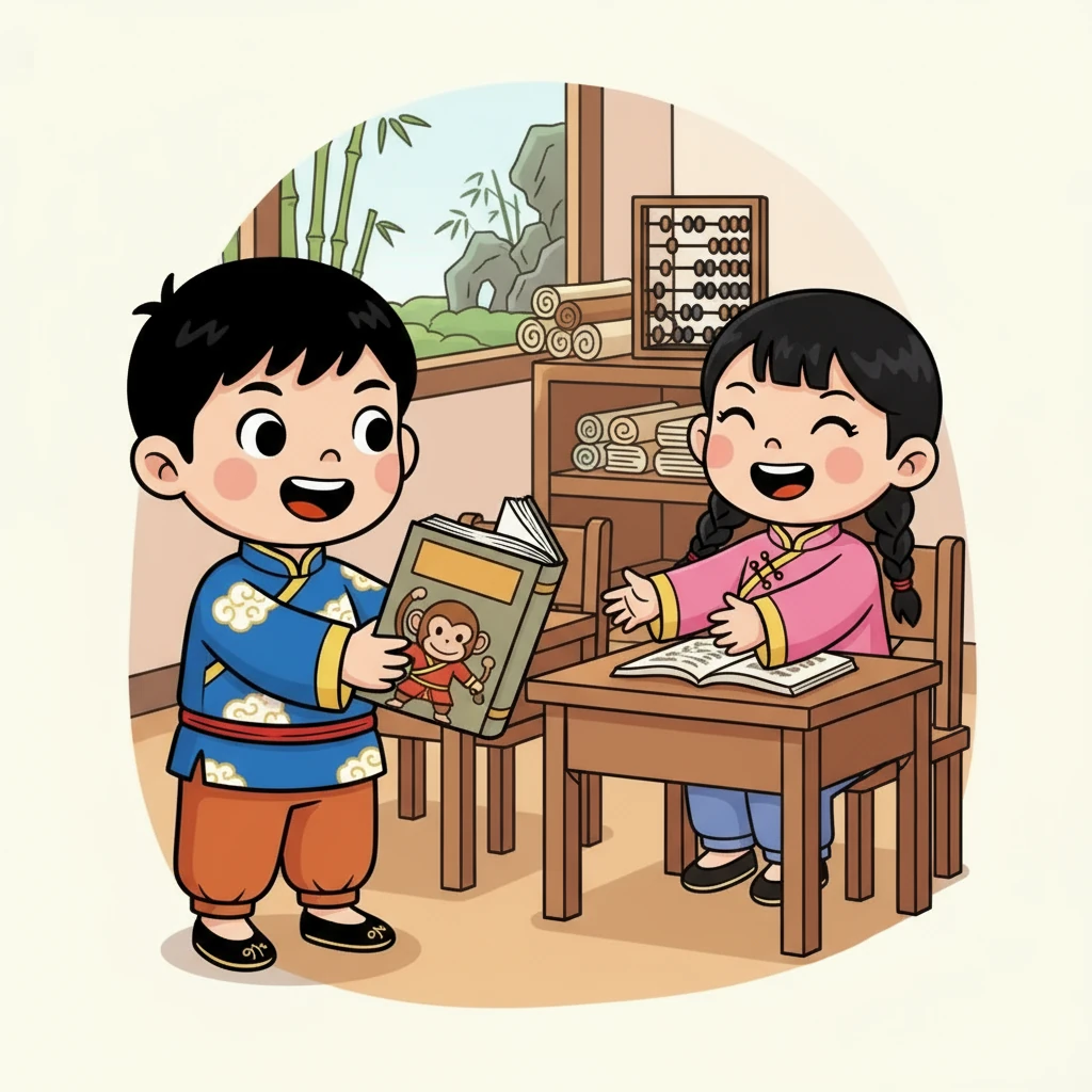 小明想起他答應同桌借閱《西遊記》的事情，雖然自己也很想看，但他還是準時把書借給了同桌。看到同桌開心的笑容，他明白了商鞅為何要堅持兌現承諾。