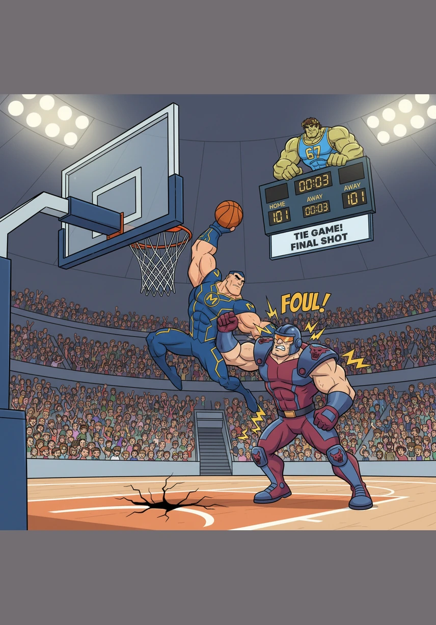 The second half begins with the opposition pushing their lead to ten points, making every play feel like a desperate struggle for the Ultras. Macko tries to rally his teammates, but the pace of the game is relentless and the deficit continues to grow.