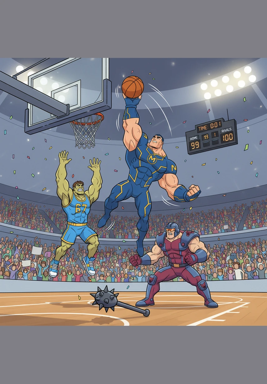 In the final fifteen seconds, the stadium is a blur of motion as the Ultras take a commanding 125 to 115 lead. With only five seconds remaining on the clock, Macko sinks one final spectacular three-pointer to seal the legendary victory.