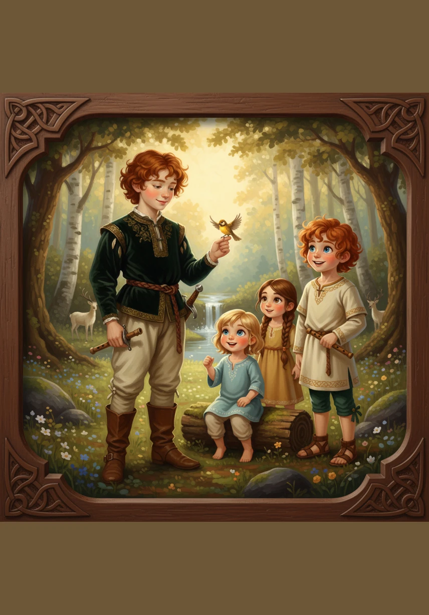 With their baskets heavy and their hearts full, the four siblings gather their findings on a large picnic blanket. They count their eggs together, marveling at the rainbow of colors they managed to collect as a team.