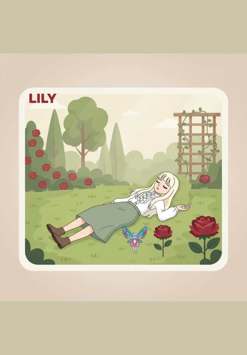 Lily woke up back in her grandmother's garden, sitting on the grass with the sun setting behind the trees. The crimson rose was still there, looking perfectly ordinary, but Lily knew that the magic was real and would always be blooming in her heart.