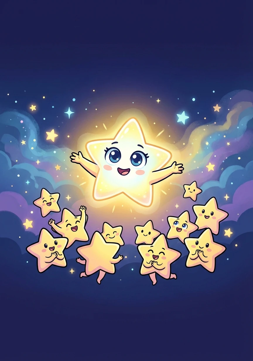 The stars cheered! Luna smiled, her light shining brighter than ever, happy to be found and loved.