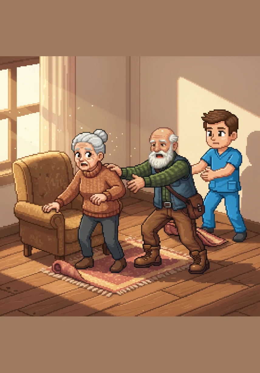 When a small puddle makes the floor slick, Martha quickly catches herself by gripping a sturdy, well-placed grab bar. The non-slip mat beneath her feet provides the extra traction needed to turn a potential fall into a moment of safety.