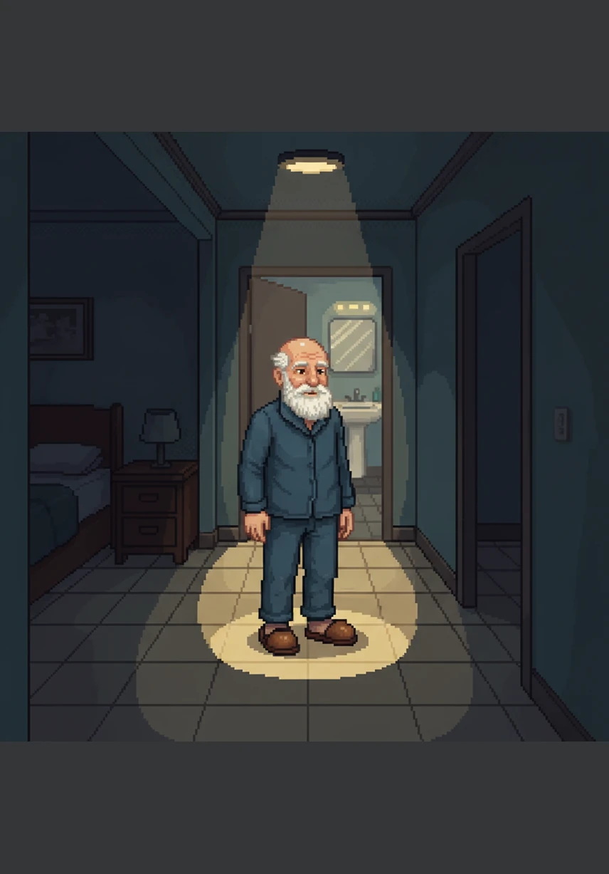 When Arthur wakes up in the middle of the night, motion-sensor lights automatically illuminate his path to the bathroom. Wearing his sturdy slippers, he navigates the space safely without having to fumble for a light switch in the dark.