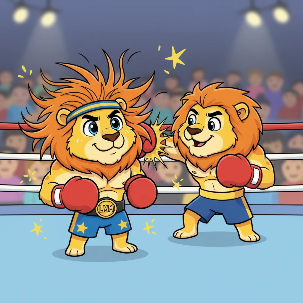 In the final round, Boris landed a perfectly aimed "fluffy-jab" that sent Leo's mane flying in all directions. Leo wobbled for a moment, then shook his head, his eyes sparkling with renewed determination. He knew he had to dig deep.