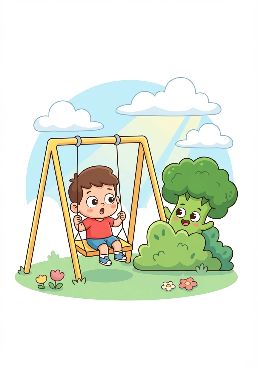 Suatu hari, saat Nino sedang bermain di taman, tiba-tiba muncul makhluk lucu berwarna hijau. Makhluk itu memperkenalkan dirinya sebagai Momo si Monster Brokoli.