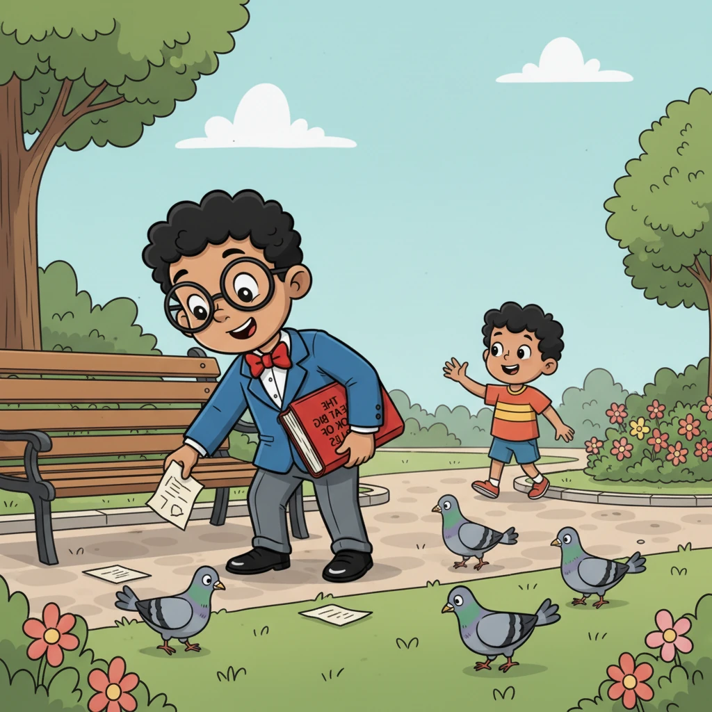Granny Goodheart's words sparked a new idea in Reggie's mind. He carefully closed his rulebook, placing it gently on the bench. Then, with a newfound lightness, he began to pick up a stray piece of litter, offering a friendly wave to a child nearby.