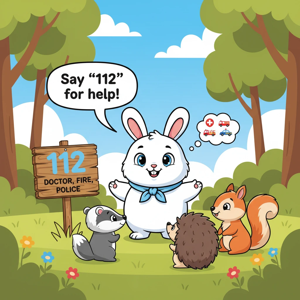 From that day on, every little creature in the forest understood the power of 112. It wasn't a game, but a crucial friend, always ready to connect the