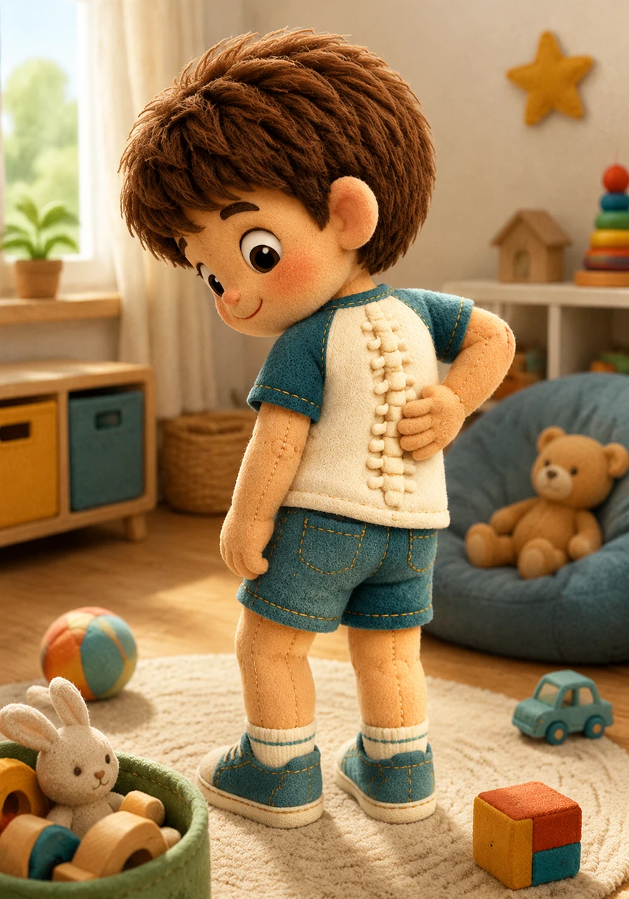 Léo passe sa main dans son dos et suit avec attention la ligne bosselée de sa colonne vertébrale. Cette pile de petits os parfaitement empilés lui permet de rester bien droit et de se pencher facilement pour ramasser ses jouets au sol.