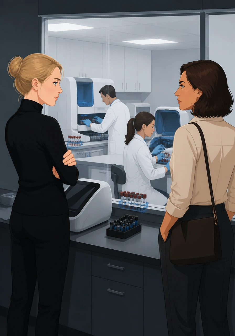 Behind the scenes in the high-tech laboratories, a dark secret was being kept from the world and the investors. The Edison device failed to produce accurate results, and the company was secretly using traditional machines to process the blood samples.