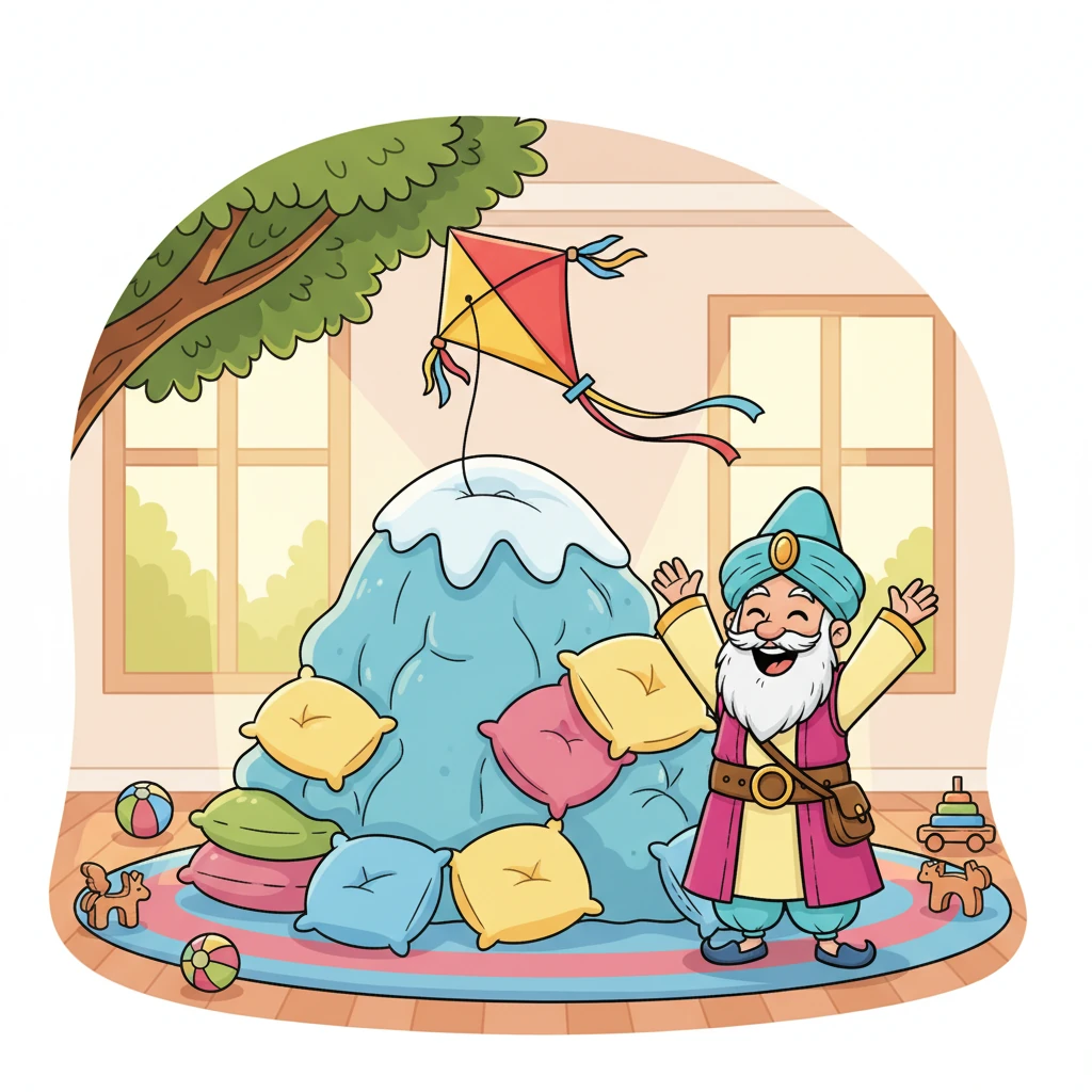 С легким шорохом, воздушный змей медленно соскользнул с ветки. Он мягко, как перышко, опустился прямо на гору из одеял и подушек. Ни одной царапинки, ни одного разрыва! Радостные крики наполнили воздух.