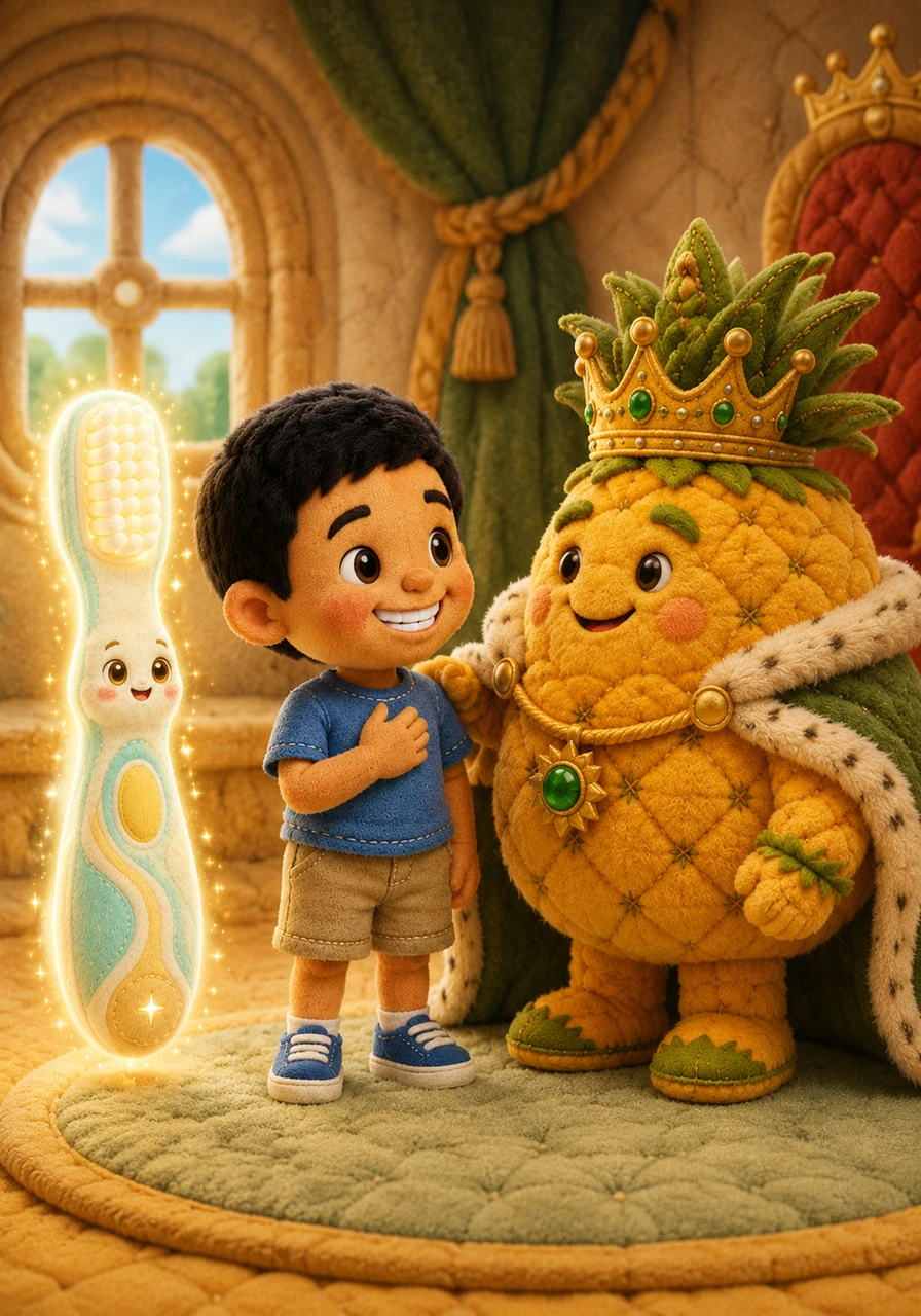 Badr realized how important his teeth truly were and how much he had neglected them. He promised the King Pineapple that he would always take care of his smile from that day forward.