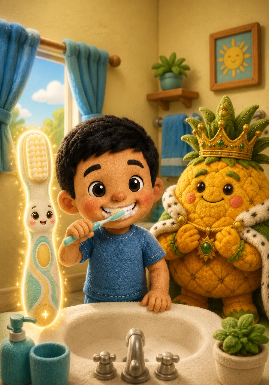 Badr woke up in his own bed the next morning, feeling refreshed and ready for the day. He grabbed his toothbrush, brushed his teeth with a happy grin, and knew that a healthy smile was the greatest magic of all.