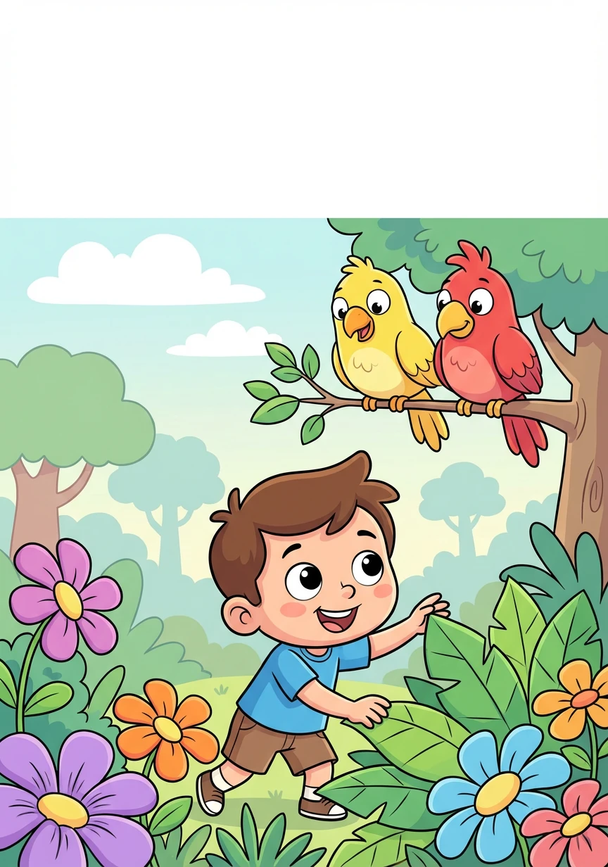 I ventured into the island's lush interior, the air thick with the scent of unknown flowers. Curious birds chirped overhead as I explored this new world.