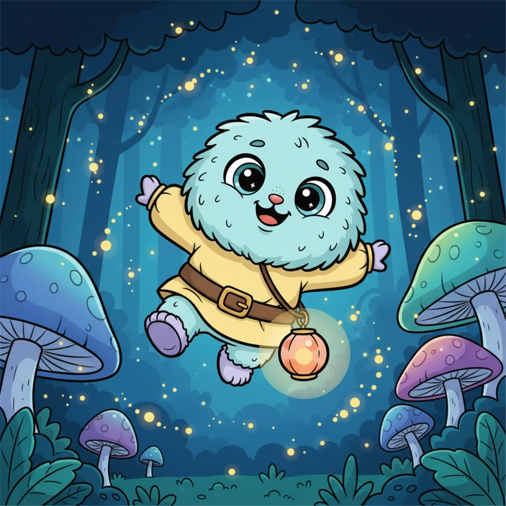 Juntas, Glau e Lumi alçaram voo pela primeira vez. A luz de Lumi iluminava o caminho enquanto passavam por vaga-lumes cintilantes e cogumelos que brilhavam no escuro. Glau sentiu uma alegria leve, um novo tipo de magia que a fazia esquecer o medo.