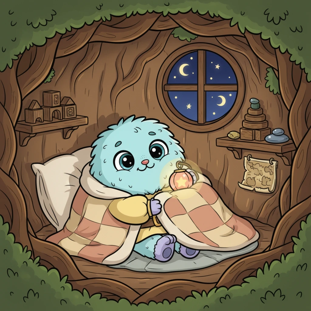 Glau voltou para sua toca, não mais com medo da noite, mas ansiosa por ela. Lumi descansou ao seu lado, uma pequena estrela em seu ninho. Glau sabia que cada noite trazia novas aventuras e a beleza de explorar o mundo com um coração corajoso e livre.