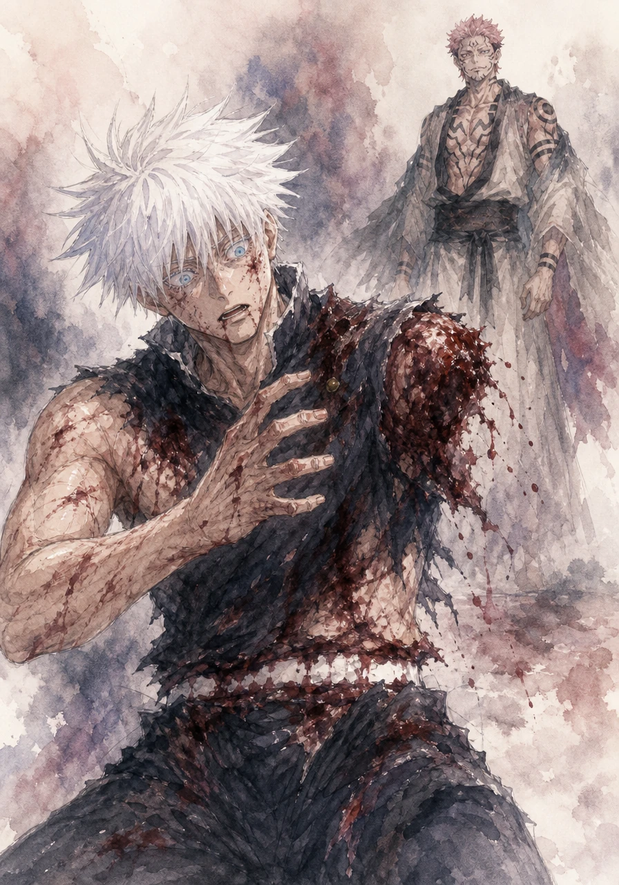 Gojo stumbles back, clutching his bleeding shoulder as the weight of the grim situation finally registers. For a single, fleeting second, he stares at his missing limb and wonders if this truly marks the end of his legendary run.