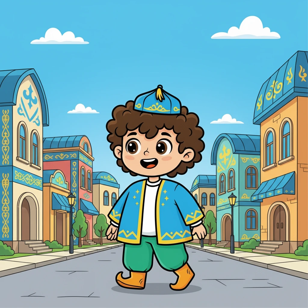 Мектепке бара жатып, Данияр көшедегі әдемі ғимараттар мен қазақ ою-өрнектерін тамашалады. Ол өз елінің мәдениетіне деген сүйіспеншілігін сезінді.