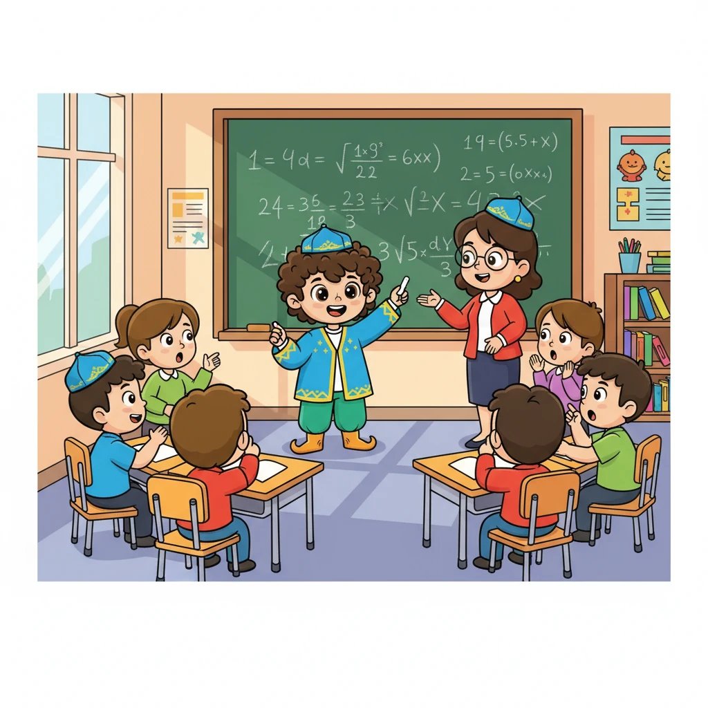 Сабақта Данияр математика пәнінен есептерді тез шешіп, мұғалімін таңғалдырды. Оның ақыл-ойы мен зеректігі баршаға танымал болды.