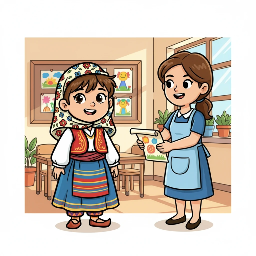 Öğretmeni Elif'in yanına geldi ve ona projesi için teşekkür etti. Öğretmeni, Elif'in yeteneklerini ve yaratıcılığını takdir ettiğini söyledi. Bu Elif için büyük bir gurur kaynağı oldu.