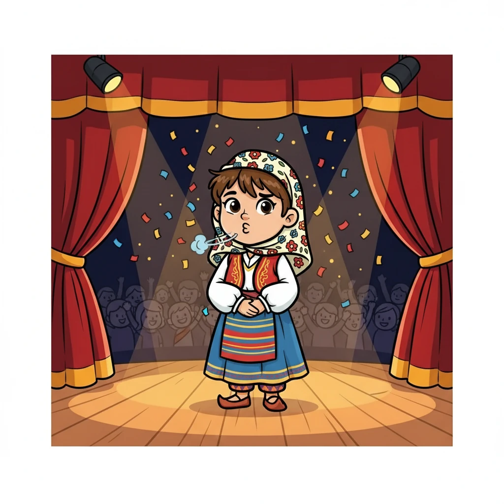 Gösteri günü geldiğinde, Elif çok heyecanlıydı. Sahneye çıktığında kalbi hızla çarpmaya başladı. Ama sonra derin bir nefes aldı ve kendini toparladı.