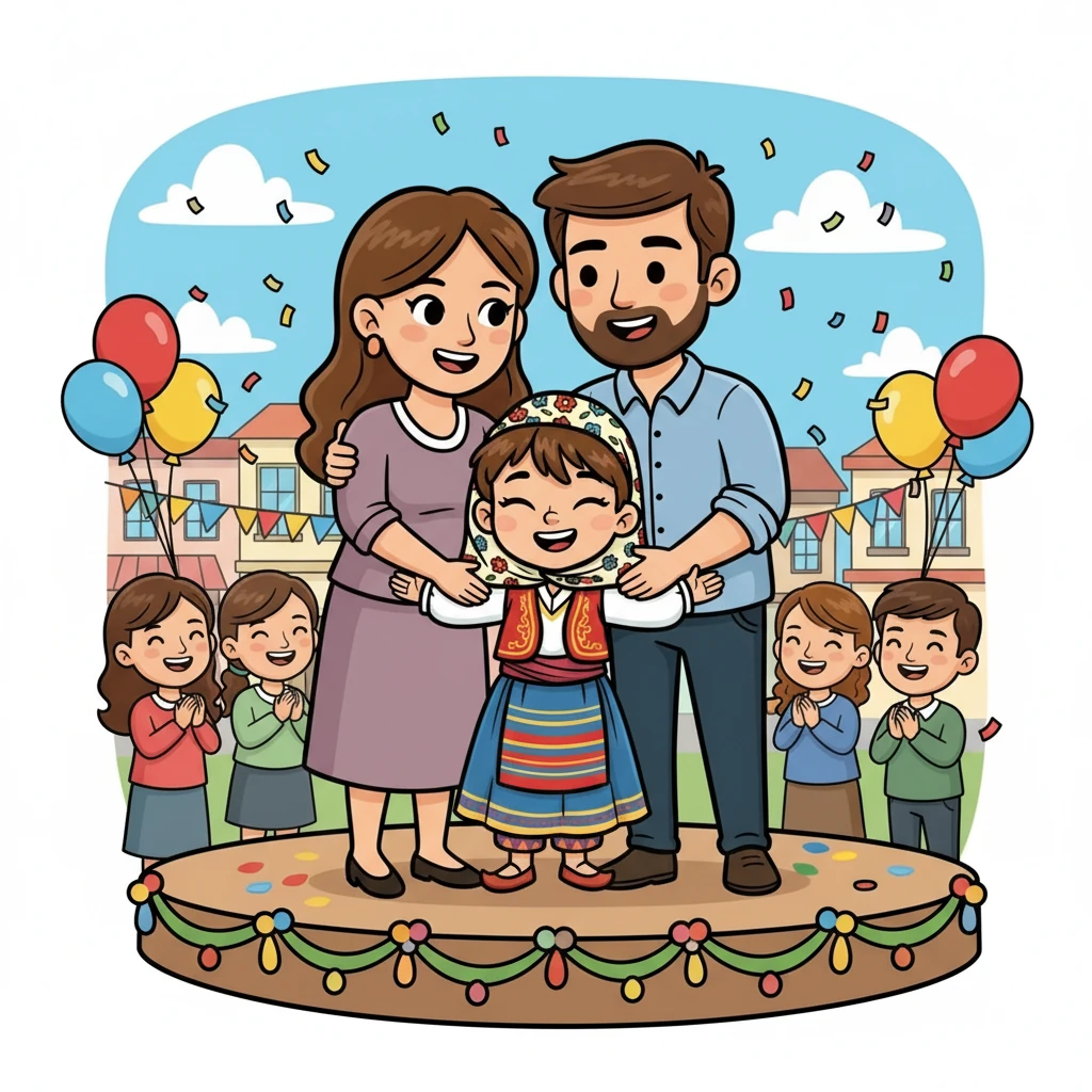 Gösteriden sonra, Elif ailesiyle birlikte kutlama yaptı. Ailesi ona destek olduğu için çok mutluydu. Elif, ailesinin desteğiyle daha da güçlendi.