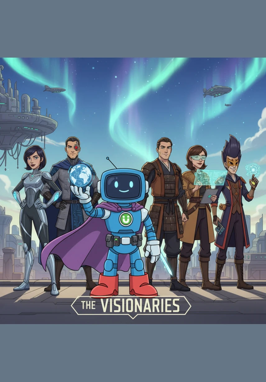 Standing at the peak of this cinematic universe, Nova looks out over the infinite digital landscape of Premium Paradise. The horizon is a blend of soft purple gradients and brilliant lens flares, marking the dawn of a new era in technological excellence and fearless creativity.