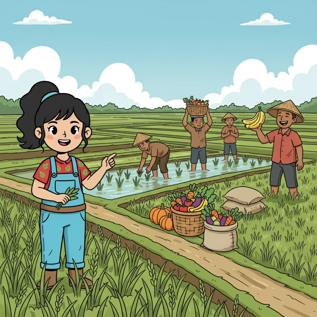 Amanda Susanti, dengan mata berbinar, memperhatikan para petani Indonesia bekerja keras di ladang. Mereka menanam, merawat, dan memanen hasil bumi dengan penuh dedikasi. Namun, ia melihat kesulitan mereka menjual hasil panen dengan harga yang pantas.