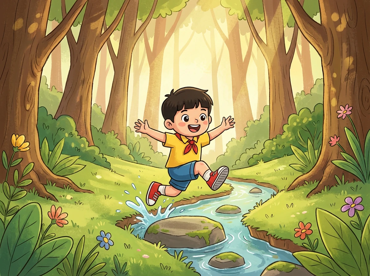 老奶奶笑着说:“谢谢你,小朋友。我年纪大了,腿脚不方便,一个人过马路有点害怕。”