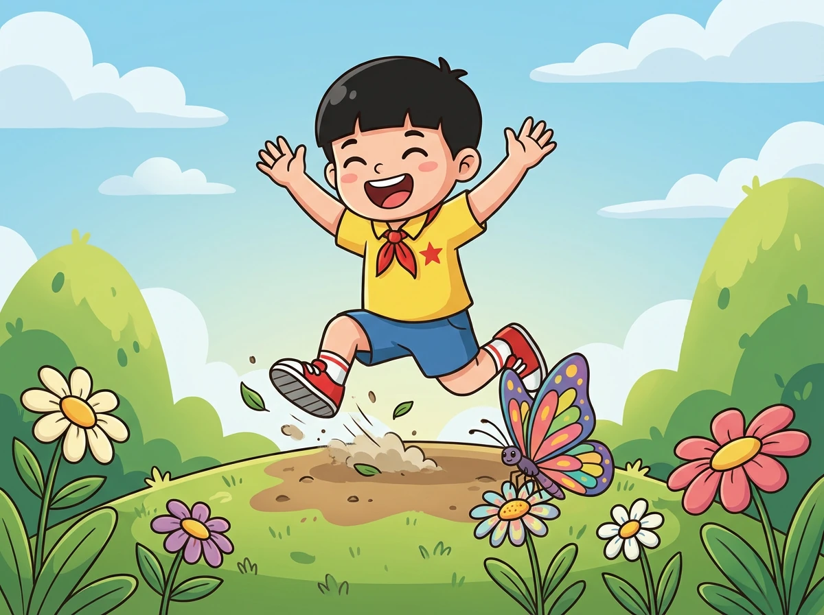 小明笑着说:“这是我应该做的,奶奶。帮助别人,我感到很开心。”然后,他挥手告别老奶奶,继续去上学。