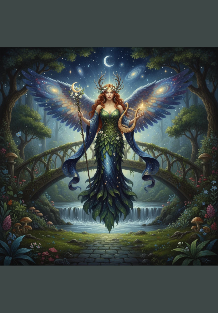 The garden became a sacred bridge between the heavens and the world below, a place where mortals could catch a fleeting glimpse of the divine. Every leaf and every twinkling star reflected the deep, unbreakable friendship shared by the two powerful sisters.