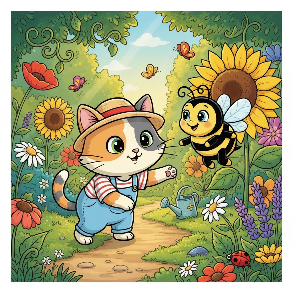 Whiskers and the Busy Bee - animal