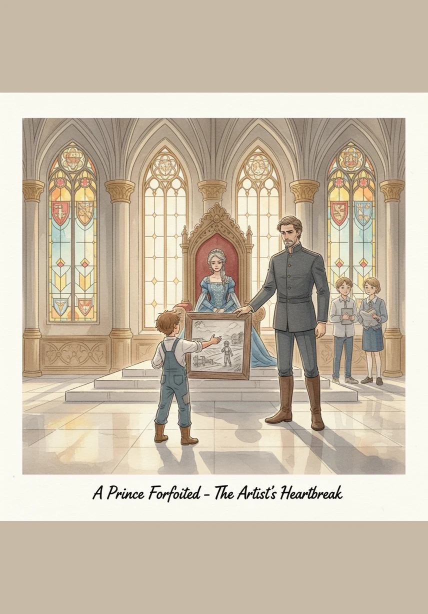 When James tries to hug his mother, she pulls away in confusion and asks the guards to remove the strange boy from the throne room. Heartbroken, James is cast out of the palace gates and left alone in the cold village streets.