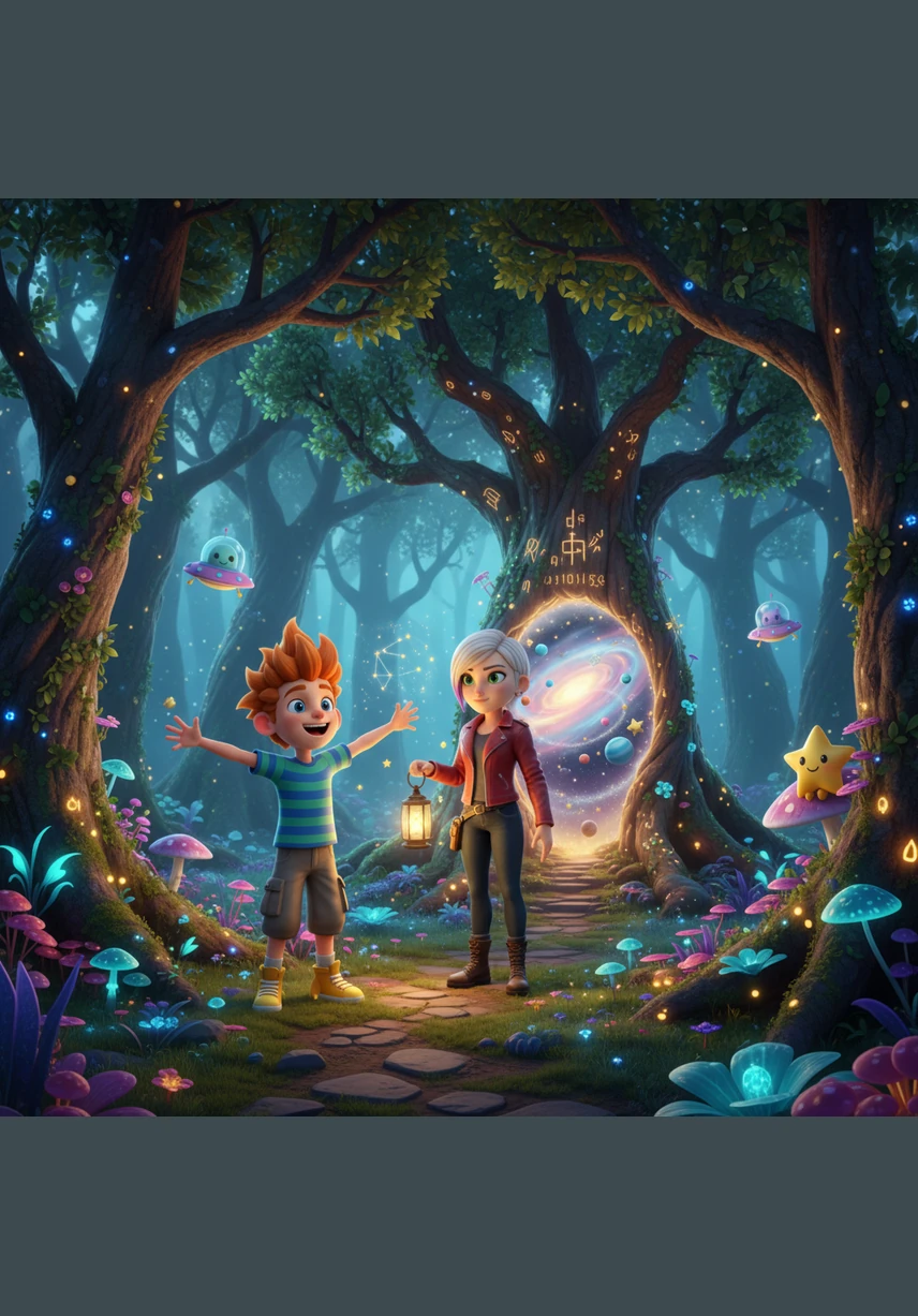 They reached the Whispering Grove, where the crystalline leaves chimed softly as they passed, responding to the gentle vibrations of their laughter. Together, they began to document the rare petal patterns of the star-lilies, their voices blending in a harmonious debate about the biological classification of the alien blooms.