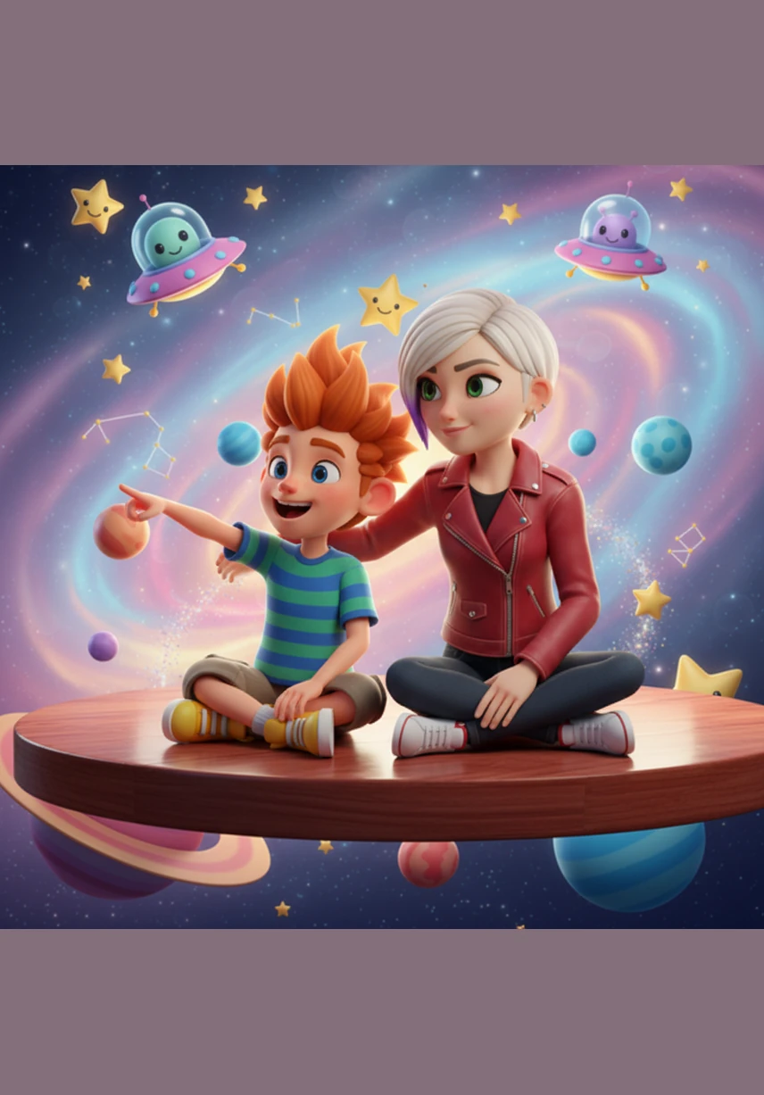 Sitting on a floating overlook that hovered above a misty valley, they spread out a picnic of star-fruit and honey-bread to celebrate their recent grades. The conversation turned toward the future, and they spoke of attending the Interstellar University together, confident that their combined talents could solve any challenge the galaxy threw at them.