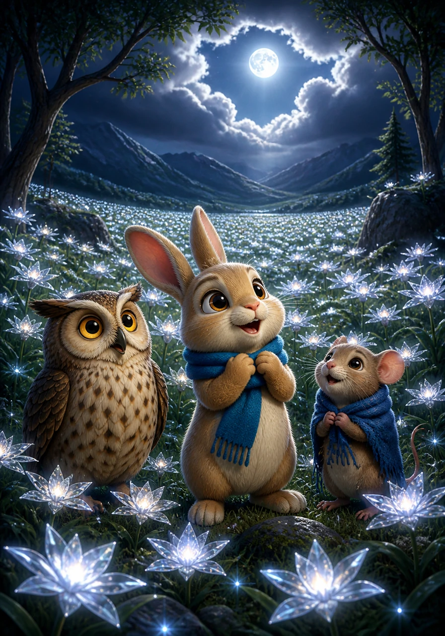 When the clouds parted, the moonlight revealed a hidden meadow filled with glowing, silver Star-Flowers. Milo realized he had reached the most beautiful place in the world simply by taking one brave step after another.