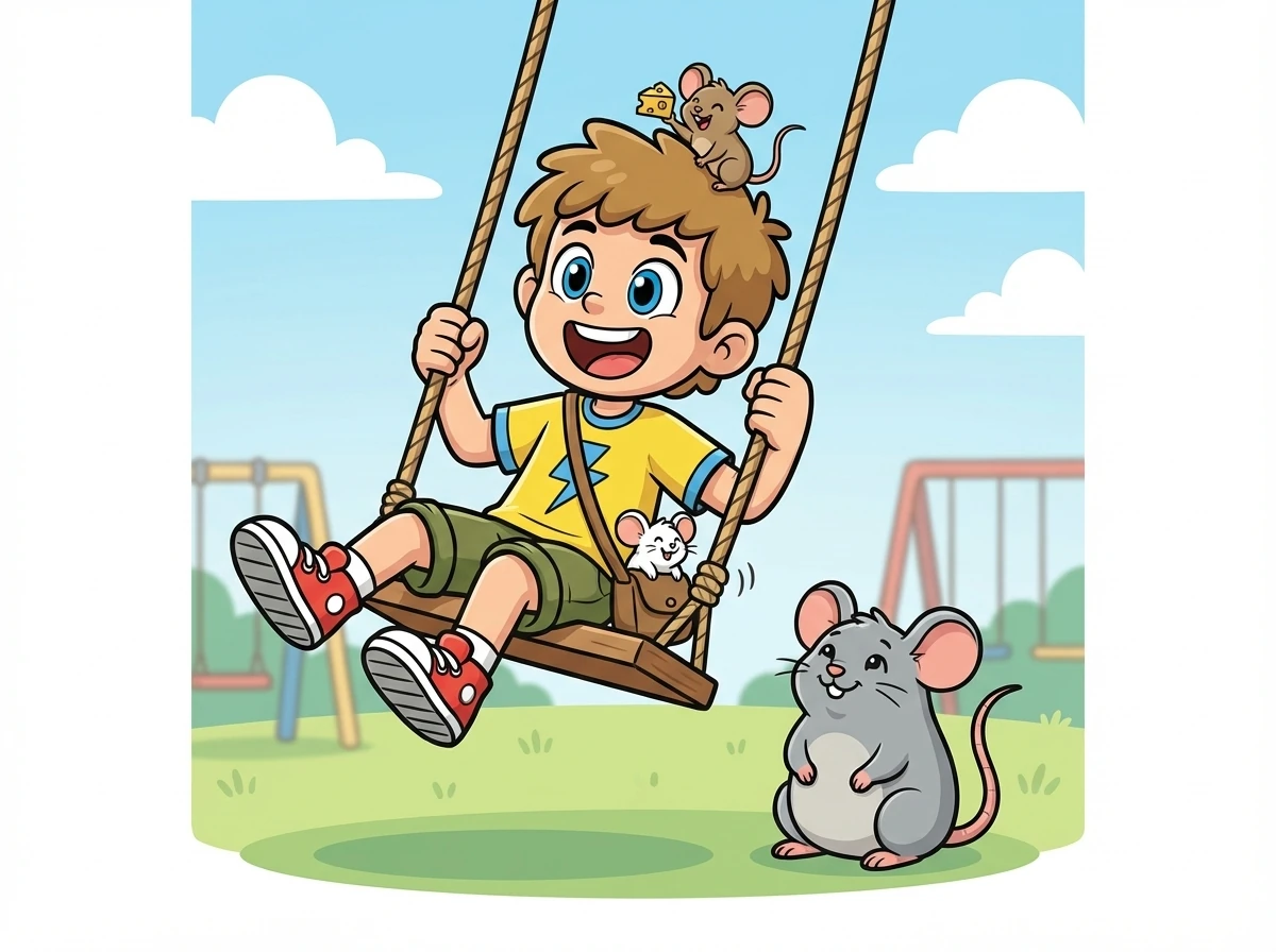 Bia se sentou no balanço e começou a se balançar, enquanto Zeca a observava, esperando sua vez com paciência.