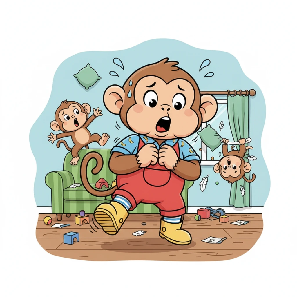 Pacing back and forth, Mama wrung her hands, muttering to herself, "My children are going nuts! How will they ever go to sleep?" She took a deep breath, trying to calm her racing thoughts, repeating, "Be calm, be cool."